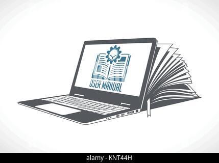 Logo elearning - ebook, e-learning et base de connaissances - stock concept illustration Illustration de Vecteur