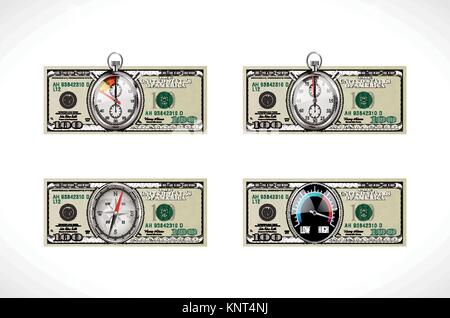 Cent dollars - United States service - time for business Illustration de Vecteur