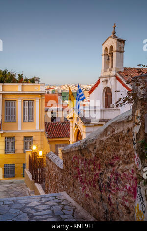 Église de Plaka, la vieille ville d'Athènes, Grèce. Banque D'Images