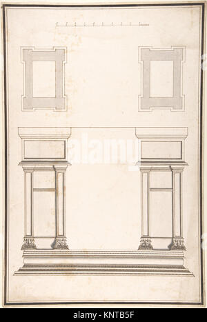 Portail d'entrée Plan- et de l'altitude, chaque pilier composé de deux pilastres atteint 345803 DP801602 Banque D'Images