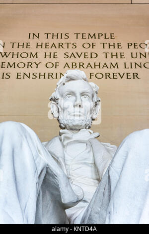 Abraham Lincoln Memorial Fauteuil célèbre de la libre expression Monument Washington DC Banque D'Images