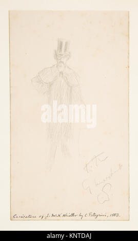 Caricature de James McNeil Whistler RENCONTRÉ DP814215 377602 Artiste : Carlo Pellegrini, Italien, Capua 1839 ?1889 Londres, Sitter : Portrait de James McNeill Whistler, American, Lowell, Massachusetts 1834 ?1903 Londres, Caricature de James McNeil Whistler, 1883, Graphite, feuille : 6 x 3 3/8 in. (15,2 x 8,6 cm). Le Metropolitan Museum of Art, New York. Don de Paul F. Walter, 1985 (1985.1160.34) Banque D'Images