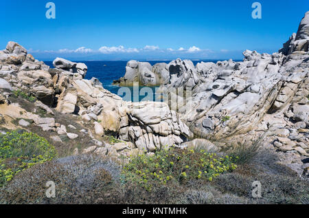 Paysage côtier, les rochers de granit à Capo Testa, Santa Teresa di Gallura, Sardaigne, Italie, Méditerranée, Europe Banque D'Images