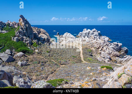 Paysage côtier, les rochers de granit à Capo Testa, Santa Teresa di Gallura, Sardaigne, Italie, Méditerranée, Europe Banque D'Images