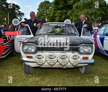 Dave Watkins, John Milner, Ford Escort Twin Cam, YVW 591 F, Goodwood Festival of Speed, en 2014, en 2014, Christian Jacq, lauréats, voitures, Championnat, Fest Banque D'Images