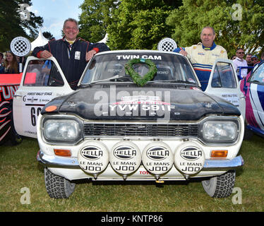 Dave Watkins, Bill Gwynne, Ford Escort Twin Cam, YVW 591 F, Goodwood Festival of Speed, en 2014, en 2014, Christian Jacq, lauréats, voitures, Championnat, Fest Banque D'Images