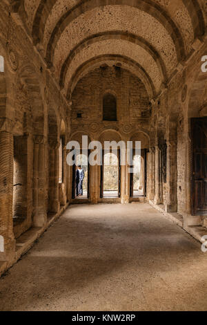 Pre-Romanesque église du huitième siècle, Santa Maria del Naranco, ancien palais que le roi Ramiro J'avais construit à Oviedo, capitale du royaume de Banque D'Images