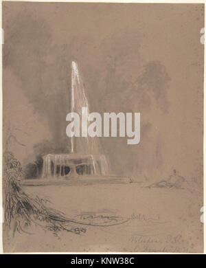 Une fontaine dans le parc a rencontré DP803692 382639 Artiste : Karl Blechen, Allemand, Cottbus 1798 ?1840 Berlin, une fontaine dans le parc, 1831, Noir et blanc et de la craie, graphite, feuille : 10 13/16 x 8 5/8 in. (27,4 x 21,9 cm). Le Metropolitan Museum of Art, New York. Achat, legs de W. Gedney Beatty, par échange, 2008 (2008.266) Banque D'Images