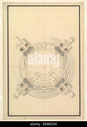 Plan de masse pour un catafalque de Frédéric-auguste Ier, roi de Pologne et Électeur de Saxe (1694-1733) s'est réuni 344388 DP820111 Banque D'Images