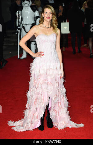 Laura Dern participant à la première européenne de Star Wars : Jedi La dernière s'est tenue au Royal Albert Hall, Londres. Banque D'Images