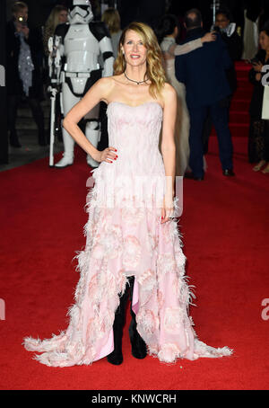 Laura Dern participant à la première européenne de Star Wars : Jedi La dernière s'est tenue au Royal Albert Hall, Londres. Banque D'Images