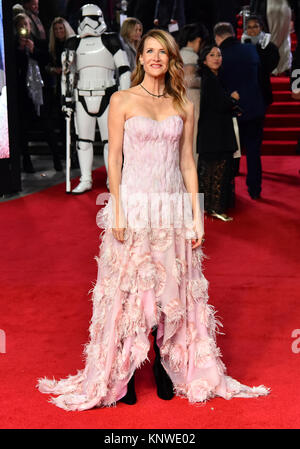 Laura Dern participant à la première européenne de Star Wars : Jedi La dernière s'est tenue au Royal Albert Hall, Londres. Banque D'Images