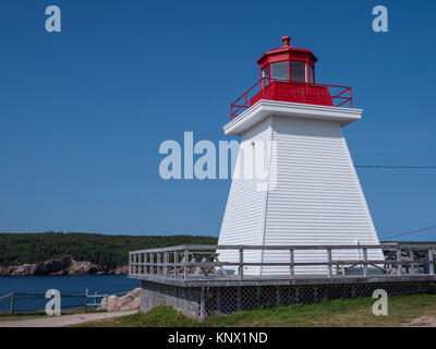 Neil's Harbour, phare de l'île du Cap-Breton, Nouvelle-Écosse, Canada. Banque D'Images