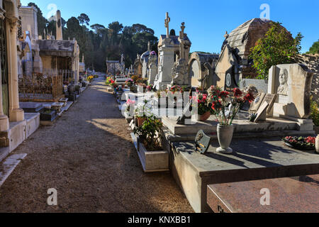 Le Cimetière du Château et du cimetière cimetière de la colline du château à Nice, France Banque D'Images