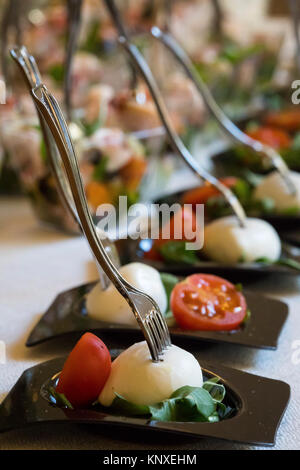 Tomate Mozzarella et apéritifs Banque D'Images