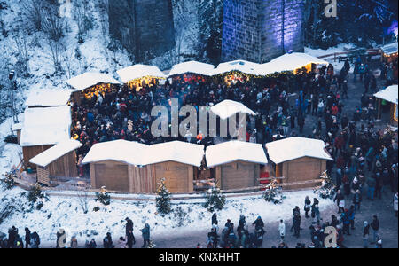 Marché de Noel dans la gorge de Ravenne, de l'Allemagne. En hiver vue incroyable. Banque D'Images