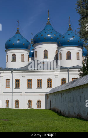 La cathédrale de la Sainte-Croix, Yuriev Monastery, UNESCO World Heritage Site, Veliki Novgorod, Novgorod, Russie Banque D'Images