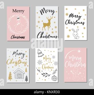 Joyeux Noël Design Lettrage Set. Illustration de Vecteur