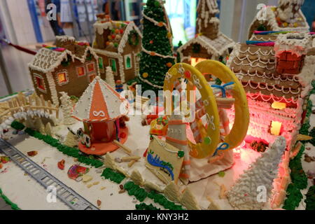 Magnifique cadre des Village de Noël comestibles Banque D'Images