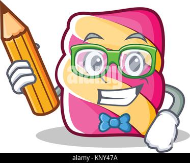 Caractère cartoon style guimauve étudiant Illustration de Vecteur