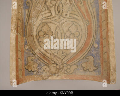 Élément en stuc d'un squinch stalactite du Xe siècle (muqarnas), fouillé à Nishapur, Iran, peint pour la décoration architecturale. Banque D'Images