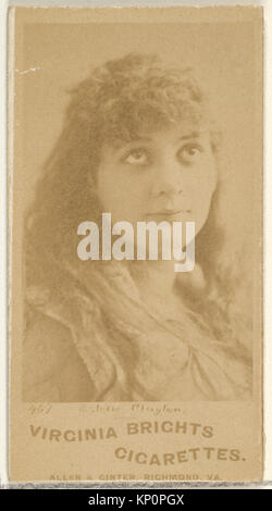 Il s'agit d'une carte de cigarette à collectionner mettant en vedette l'actrice Estelle Clayton de la série Actors and Actress (N45, type 1) produite pour Virginia Brights cigarettes. Banque D'Images