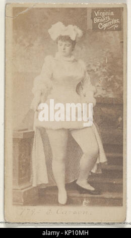 Une carte de cigarette mettant en vedette l'actrice Emma Carson, numérotée 778, de la série Actors and Actress (N45, type 2) pour Virginia Brights, montrant son portrait et des détails imprimés. Banque D'Images