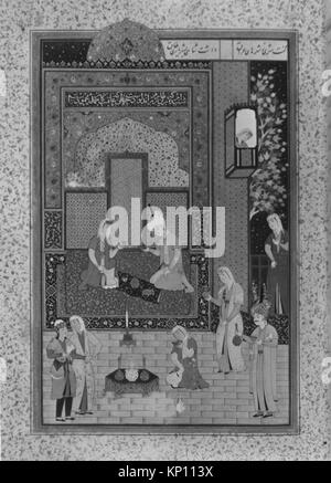 Bahram Gur dans le Palais Jaune Le Dimanche , Folio 213 d'un quintette (Khamsa de Nizami 43911) s'est réuni dans le Bahram Gur Palais Jaune Le Dimanche , Folio 213 d'une Khamsa (Quintet) de Nizami rencontré 43911 /446605 Banque D'Images