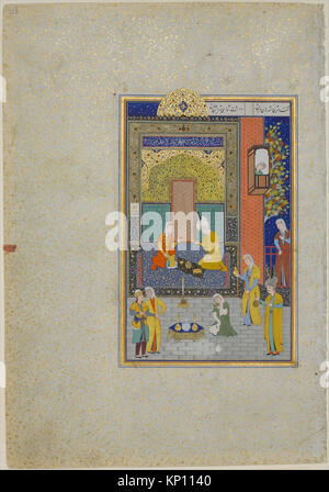 Bahram Gur dans le Palais Jaune Le Dimanche , Folio 213 d'une Khamsa (Quintet) de Nizami RENCONTRÉ DP164643 dans le Bahram Gur Palais Jaune Le Dimanche , Folio 213 d'une Khamsa (Quintet) de Nizami RENCONTRÉ DP164643 /446605 Banque D'Images