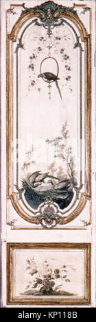 Panneau de porte A RENCONTRÉ ES7645 ES7645 PANNEAU DE PORTE A RENCONTRÉ /189713 Artiste : Manière de Jean-Baptiste Oudry, Française, Paris 1686 ?1755 panneau de porte, Beauvais, 18e siècle, peint et doré, Chêne, dans l'ensemble, confirmé (approximatif) Profondeur : 101 1/4 x 31 1/4 x 1 1/2 in. (257,2 x 79,4 x 3,8 cm) dans l'ensemble (dimensions historiques, remplacé) : 102 x 31 in. (259,1 x 78,7 cm). Le Metropolitan Museum of Art, New York. Don de J. Pierpont Morgan, 1906 (07,225.459) Banque D'Images