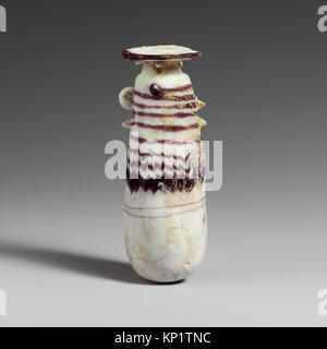 Illustration d'un alabastron en verre, un flacon de parfum de la Méditerranée orientale, datant de la fin du vie au Ve siècle av. J.-C., conservé au Metropolitan Museum of Art. Banque D'Images