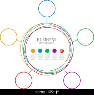 Abstract Business l'infographie. La Timeline, d'étapes, de cercles, de r Illustration de Vecteur