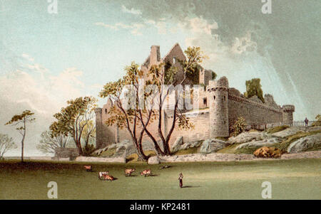 Craigmillar Castle près d'Édimbourg, l'illustration de l'époque victorienne Banque D'Images