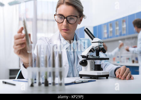 Chemist working with test tube Banque D'Images