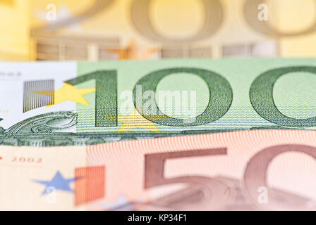 De l'argent euro banknote en Macro Banque D'Images