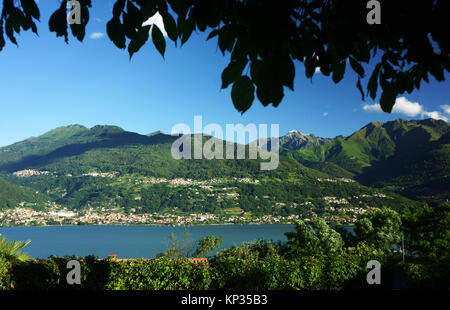 Lac de Côme vu de Piona sur rive sud, Lecce. Italie Banque D'Images
