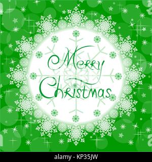 Carte verte de Noël avec un message d'accueil Joyeux Noël Illustration de Vecteur