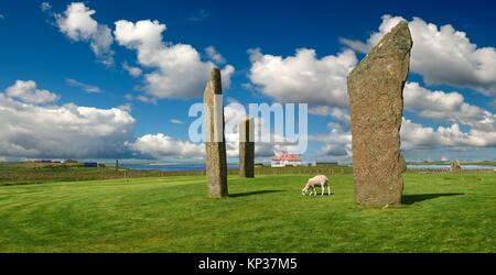 Pierres néolithiques de Stenness, Isle des Orcades, en Écosse.
