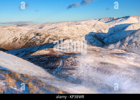 L'Est - Hayeswater,Fells Le Knott,High Street,haute soulever, Crag Gris- en hiver, vu de St Sunday Crag. Lake District Banque D'Images