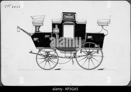 Conception pour Park Drag, no. 3328 RENCONTRÉ MM71842 379449 Fabricant : Brewster & Co., American, New York, l'artiste : F. Wilson, américain, 19e siècle, la conception du parc pour faire glisser, non. 3328, 1877, plume et encre noire, Aquarelle et gouache avec la gomme arabique et peinture métal, feuille : 6 1/4 x 9 5/8 in. (15,9 x 24,4 cm). Le Metropolitan Museum of Art, New York. Don de William Brewster, 1923 (23,112.1380) Banque D'Images