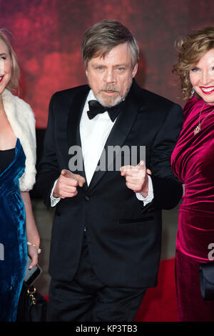 Mark Hamill assiste à la 'Star Wars : Le dernier des Jedi première européenne au Royal Albert Hall le 12 décembre 2017 à Londres, Grande-Bretagne. Banque D'Images