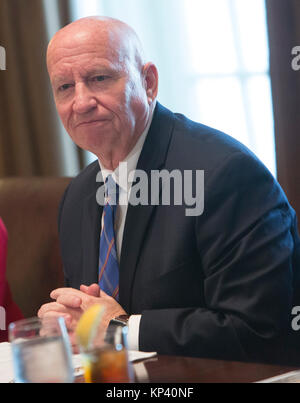 Représentant des États-Unis Kevin Brady (républicain du Texas), Président de la Chambre, Comité des voies et moyens, à l'écoute en tant que Président américain Donald J. Trump parle de réforme fiscale au cours d'une réunion de deux chambres à la Maison Blanche à Washington, DC Le 13 décembre 2017. Credit : Crédit : Kleponis/CNP/MediaPunch Banque D'Images