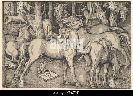 Groupe des Sept chevaux rencontré DP826745 381347 Artiste : Hans Baldung Hans Baldung Grien (appelé), allemand, Schw ?bisch ?Gm nd ( ?) ?1484/85 1545 Strasbourg (Strasbourg), Groupe des Sept chevaux, 1534, gravure sur bois, feuille : 8 15/16 x 13 3/16 po. (22,7 x 33,5 cm). Le Metropolitan Museum of Art, New York. Fonds Rogers (1922, 22.67.58) Banque D'Images