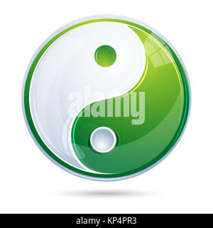 Illustration de yin yang sur fond blanc Banque D'Images