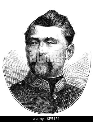 Portrait du baron Ludwig Heinrich Samson Arthur de et à l'Tann-Rathsamhausen, 18 juin 1815 - 26 avril 1881, était un général de l'infanterie bavaroise, commandant de l'armée bavaroise, I. Corps franco-allemand de la campagne 1870, moment de la guerre franco-allemande ou la guerre franco-allemande, Deutsch-Franzoesischer Krieg, 1870 - 1871, l'amélioration numérique reproduction d'une gravure sur bois originale de 1871 Banque D'Images