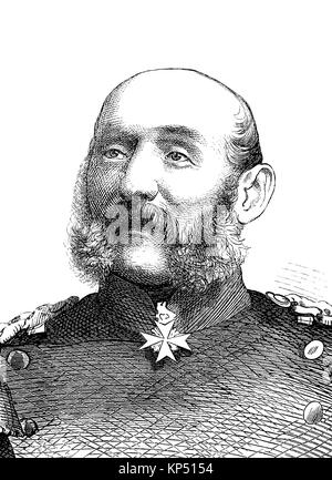 Portrait d'Albert Ehrenreich Gustav von Manstein, 24 août 1805 - 11 mai 1877, était un général prussien prussien qui a commandé le IX. Corps pendant la guerre franco-prussienne, commandant de l'armée fédérale de l'Allemagne du Nord, l'heure de la guerre franco-allemande ou la guerre franco-allemande, Deutsch-Franzoesischer Krieg, 1870 - 1871, l'amélioration numérique reproduction d'une gravure sur bois originale de 1871 Banque D'Images