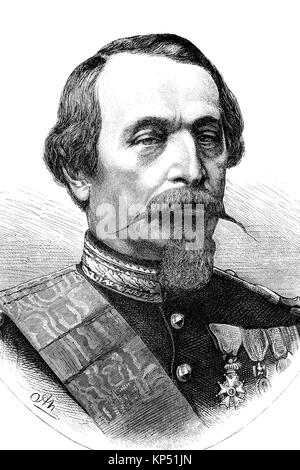 Louis-napoléon Bonaparte, né Charles-Louis Napoléon Bonaparte, 20 avril 1808 - 9 janvier 1873, était le président de la France de 1848 à 1852, que Napoléon III, l'empereur des Français de 1852 à 1870, moment de la guerre franco-allemande ou la guerre franco-allemande, Deutsch-Franzoesischer Krieg, 1870 - 1871, l'amélioration numérique reproduction d'une gravure sur bois originale de 1871 Banque D'Images