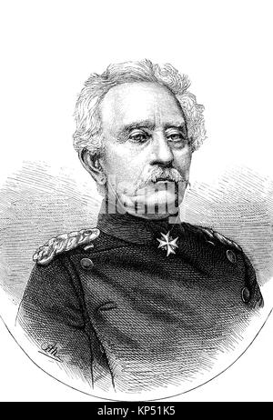 Karl Friedrich von Steinmetz, 27 décembre 1796 - 2 août 1877, était un Generalfeldmarschall, moment de la guerre franco-allemande ou la guerre franco-allemande, Deutsch-Franzoesischer Krieg, 1870 - 1871, l'amélioration numérique reproduction d'une gravure sur bois originale de 1871 Banque D'Images