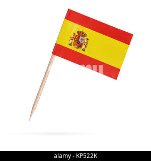 Drapeau Espagne miniature.isolé sur fond blanc Banque D'Images