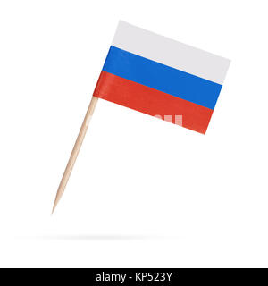 La Russie Drapeau miniature.isolé sur fond blanc Banque D'Images